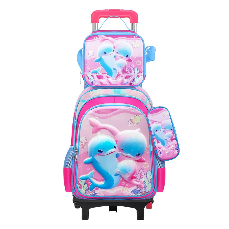 3D Cartoon Children 16 Inch 3PCS School  Bags Set Kids School Backpack  With Pencil Case and Lunch Container for Boy Girl