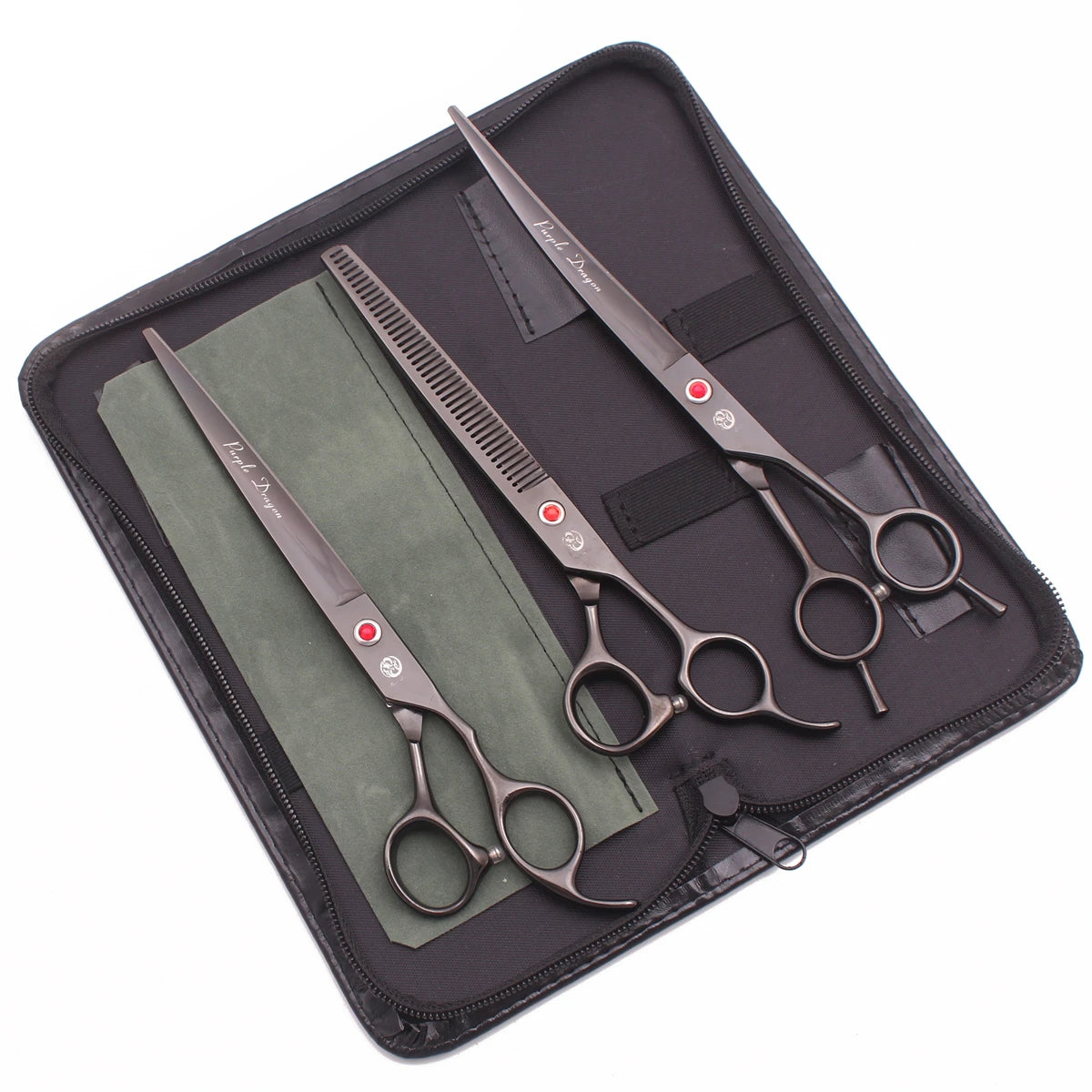 Purple Dragon Pet Grooming Scissors Kit 7.5" 8" Stainless Rainbow Straight Shears for Dogs Thinning Shears Curved Shears Z3005