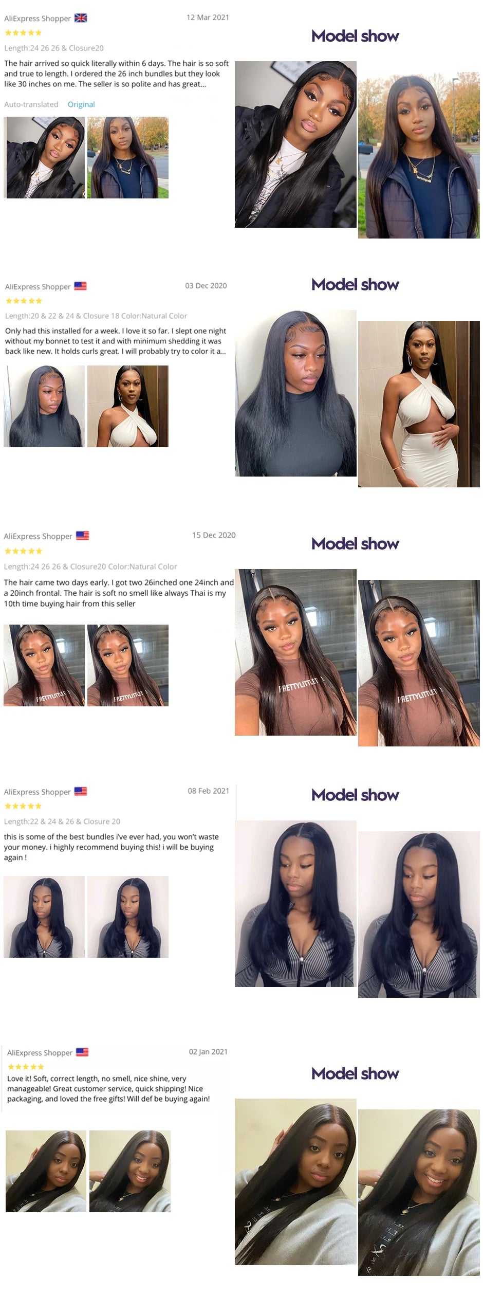 ISEE HAIR Malaysian Straight Hair Bundles 100% Human Hair Extension Natural Color 3/4 Bundles Straight Hair Weaves