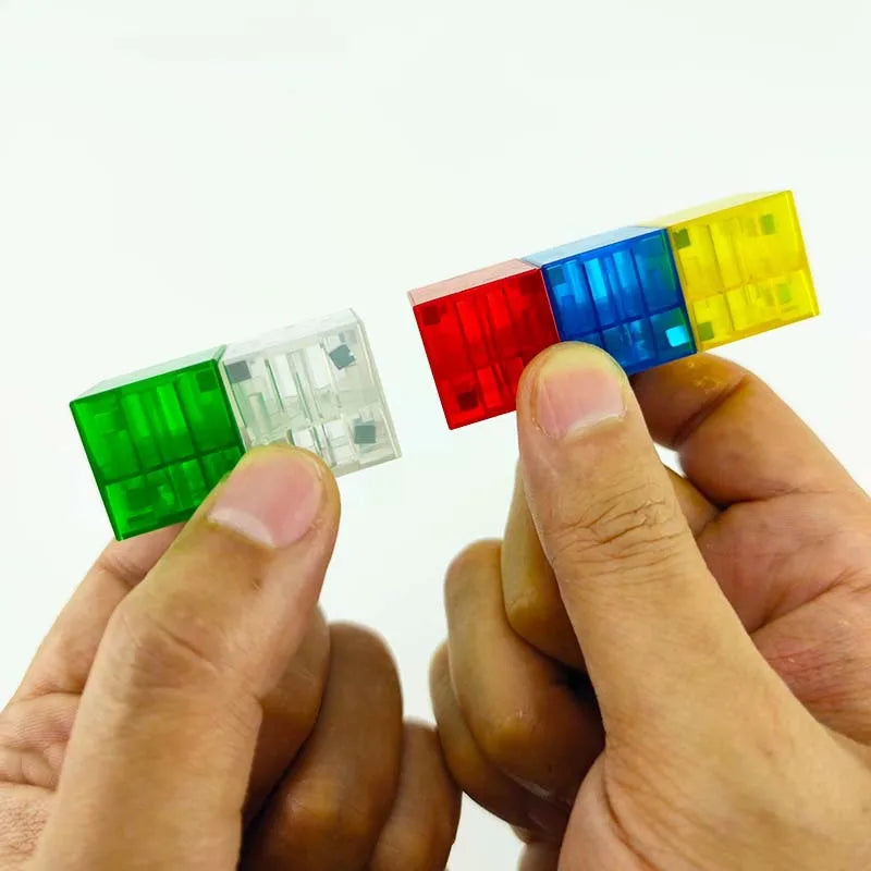 Elementary School Educational Stacking Toys 2cm Transparent Solid DIY Plastic Force Magnet Cube Geometry Square Math Teaching