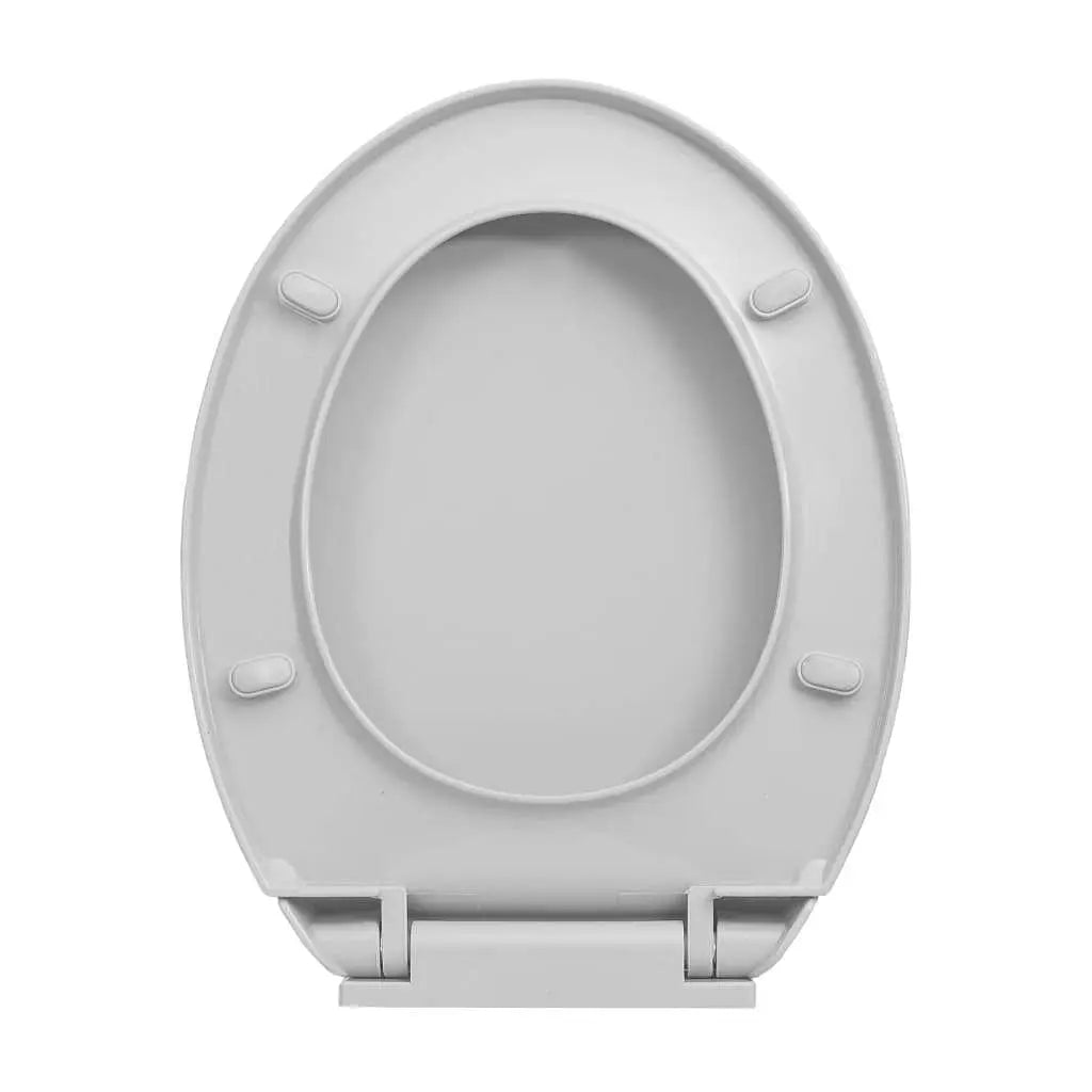 W2B VidaXL Modern Light Grey Oval Toilet Seat Cover Quick Release Soft-Close Electronic Bidets PP UF Material for Home Bathroom