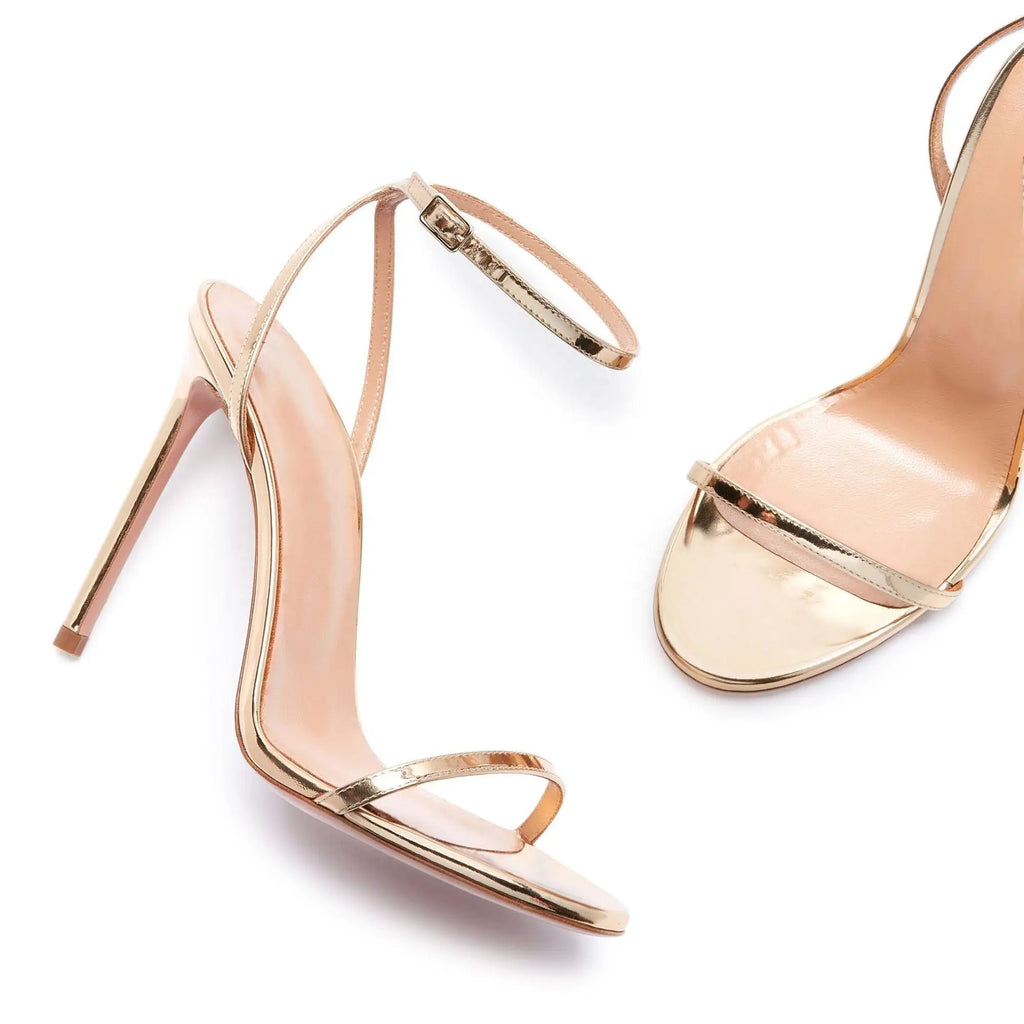 Women's Custom High Heel Sandals Peep Toe with Ankle Buckle Strap Open Toe Solid Color Microfiber for Spring Season Party Wear