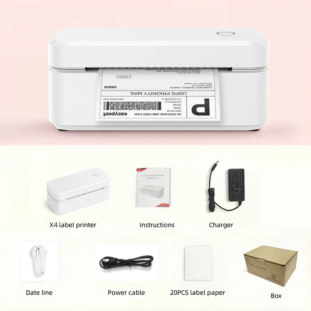 Marklife Portable 4-Inch Thermal Shipping Barcode Label Printer Hot Sale 110mm USB for Sticker Printer Machine 100 X150mm