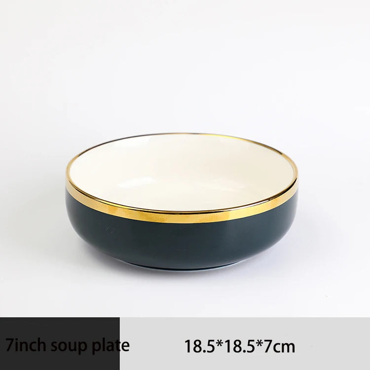 Home Premium Good Rim Ceramic Plates Sets Dinnerware Plate Dish