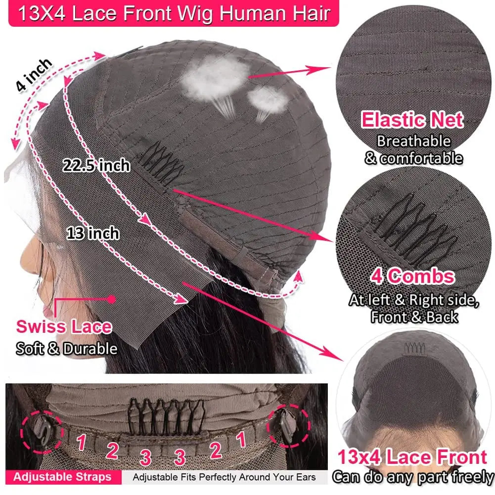 Raw Vietnamese Human Hair 13*4 Lace Front Bone Straight Human Hair Wigs Wholesale