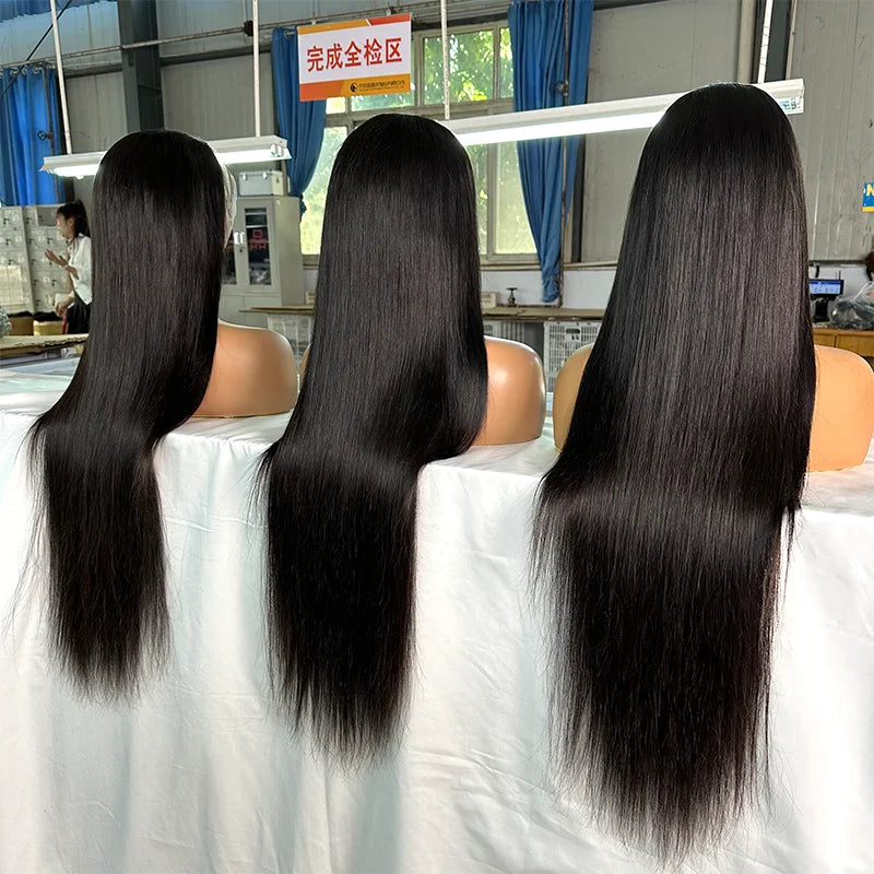 Raw Vietnamese Hair Super Double Drawn Bone Straight Lace Front Wigs Hight Quality Single Drawn Human Hair Wigs for Black Women