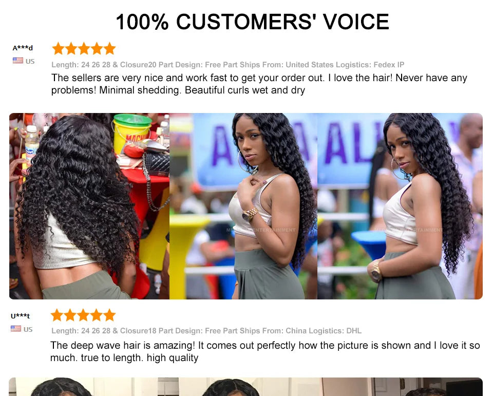 Ali Grace Deep Wave Hair Wigs 4x4 Lace Closure Human Hair Wigs For Women Pre-plucked Hairline Brazilian Deep Wave Closue Wigs