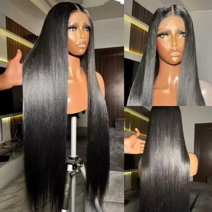 13x6 Raw Indian Lace Frontal Human Hair Wig ,HD Transparent Full Lace Frontal Wigs, Brazilian Straight Curly Wig for Black Women