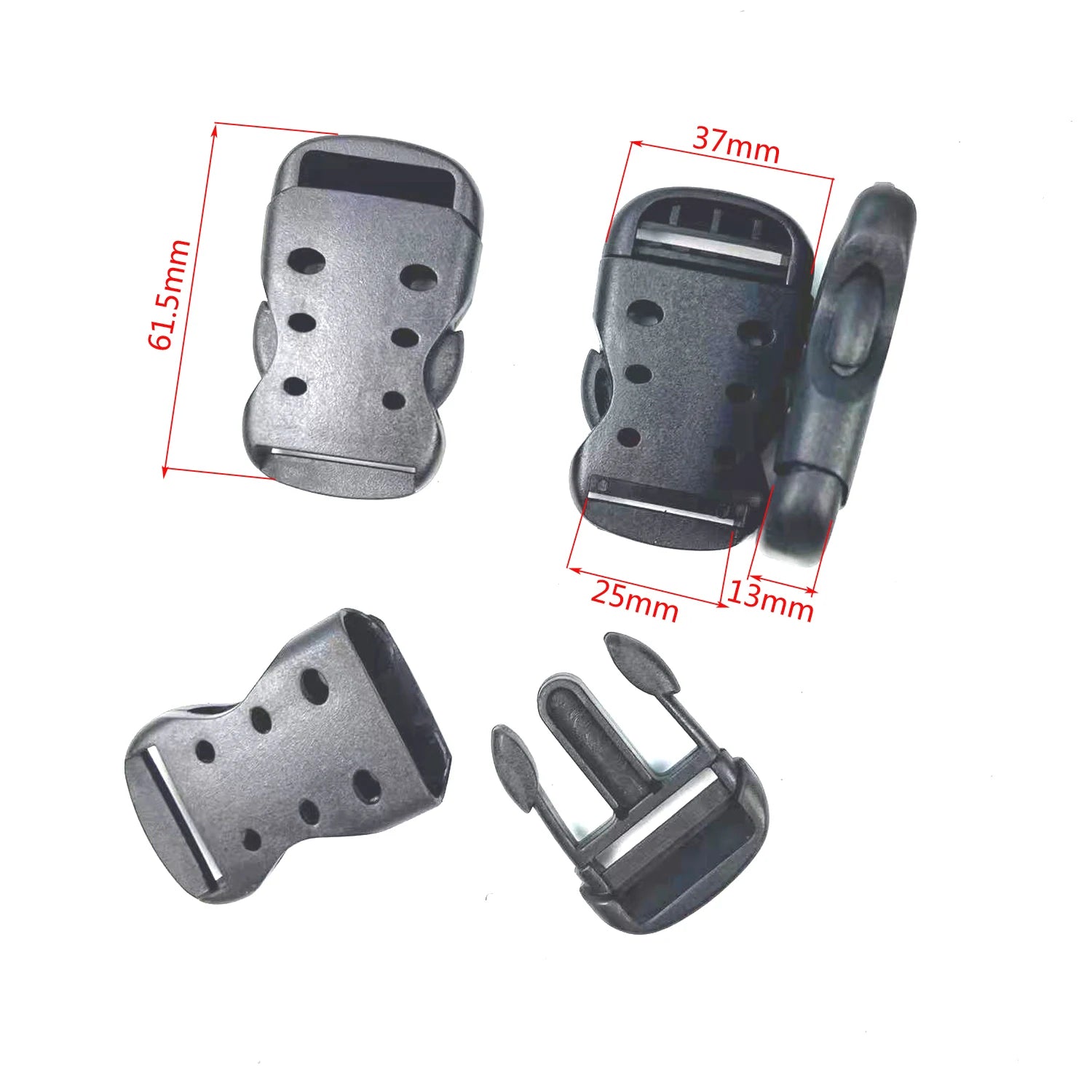Customized Color Plastic 25mm Eco-friendly Adjustable Quick Release Buckle Webbing Hardware for Luggage Bags Belt Strap Slide