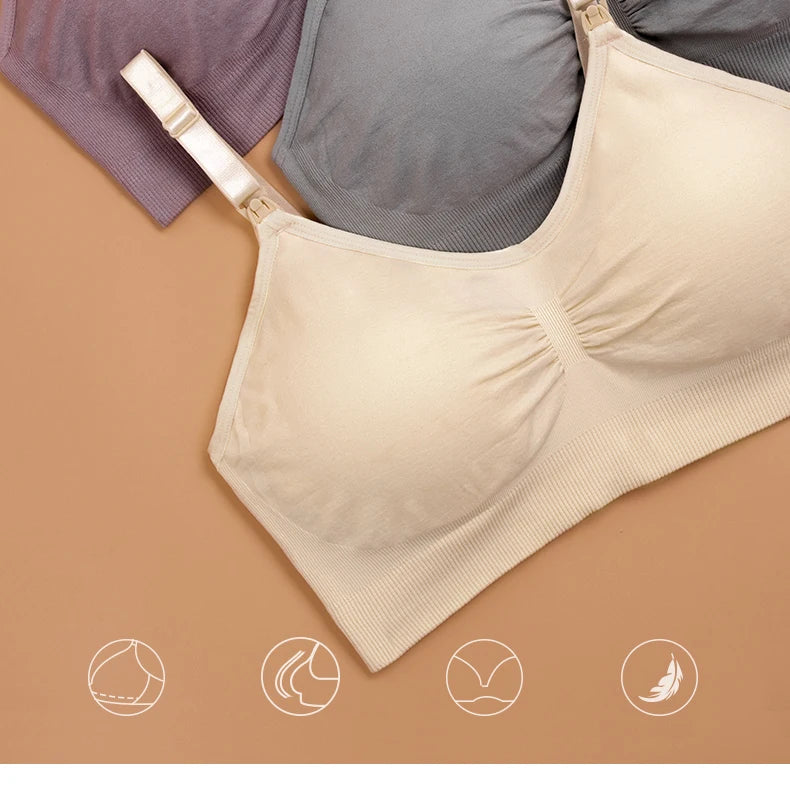 plus Size Seamless Nursing Bra for Women Breathable Maternity Push up Front Closure Underwear Adjustable Straps Wire-Free