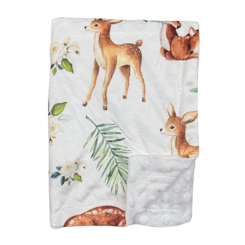 CPC Certification 30x40 Custom Graphics rainbow Blanket Baby Dots Mink Receiving Blanket Swaddle Animal Minky Dot Baby Blanket