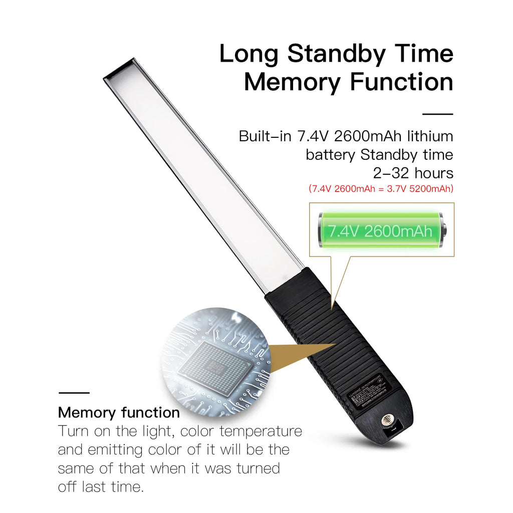 LUXCEO Q508A RGB Video Light With Remote Control 3000K-6000K 36Colors Studio Photo Lighting LED Stick For Youtube TikTok Vlog