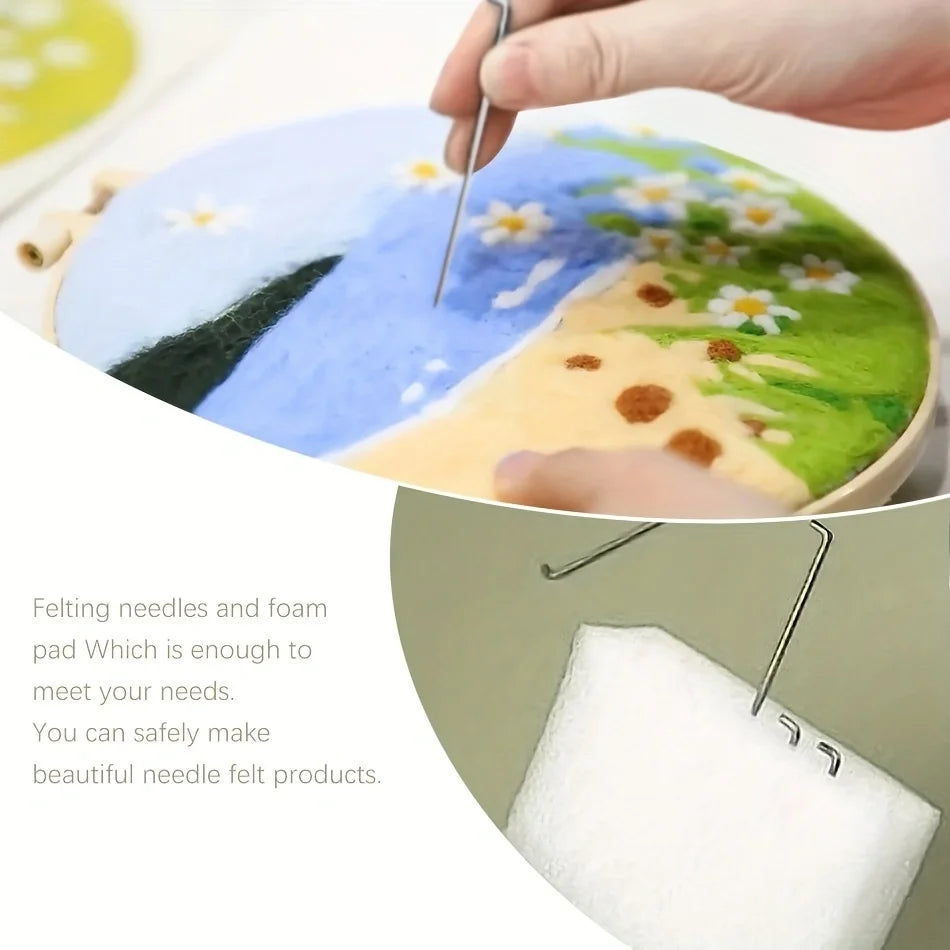 For CHENISTORY DIY Wool Felting Painting Embroidery Frame Handmade Needle Wool Painting Picture Home Decors Crafts Digital
