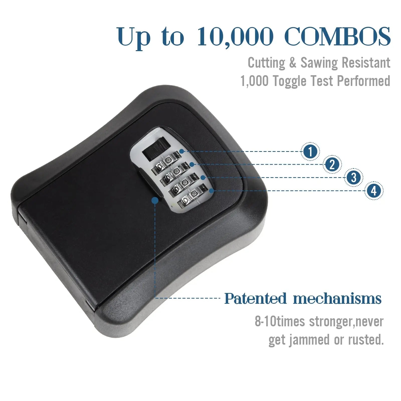 4-Digit Combination Weatherproof Key Transfer Box Password Storage Car Key Safe Box with Combination Lock