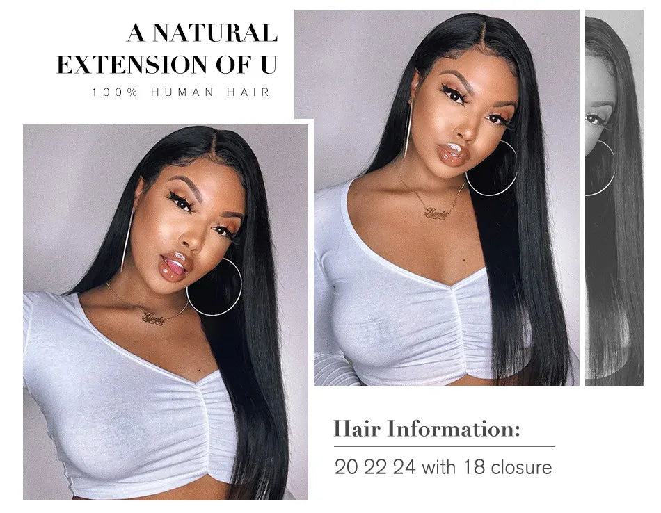 UNice Hair Peruvian Straight Hair Lace Closure Free& Middle Part 4x4 Remy Human Hair Closure  5x5 HD Lace Closure 1PC