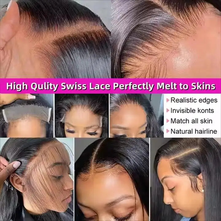 Wholesale 180% Density HD Transparent Lace Front Straight bob Wigs Raw Brazilian Virgin Short Bob Human Hair Wig for Black Women