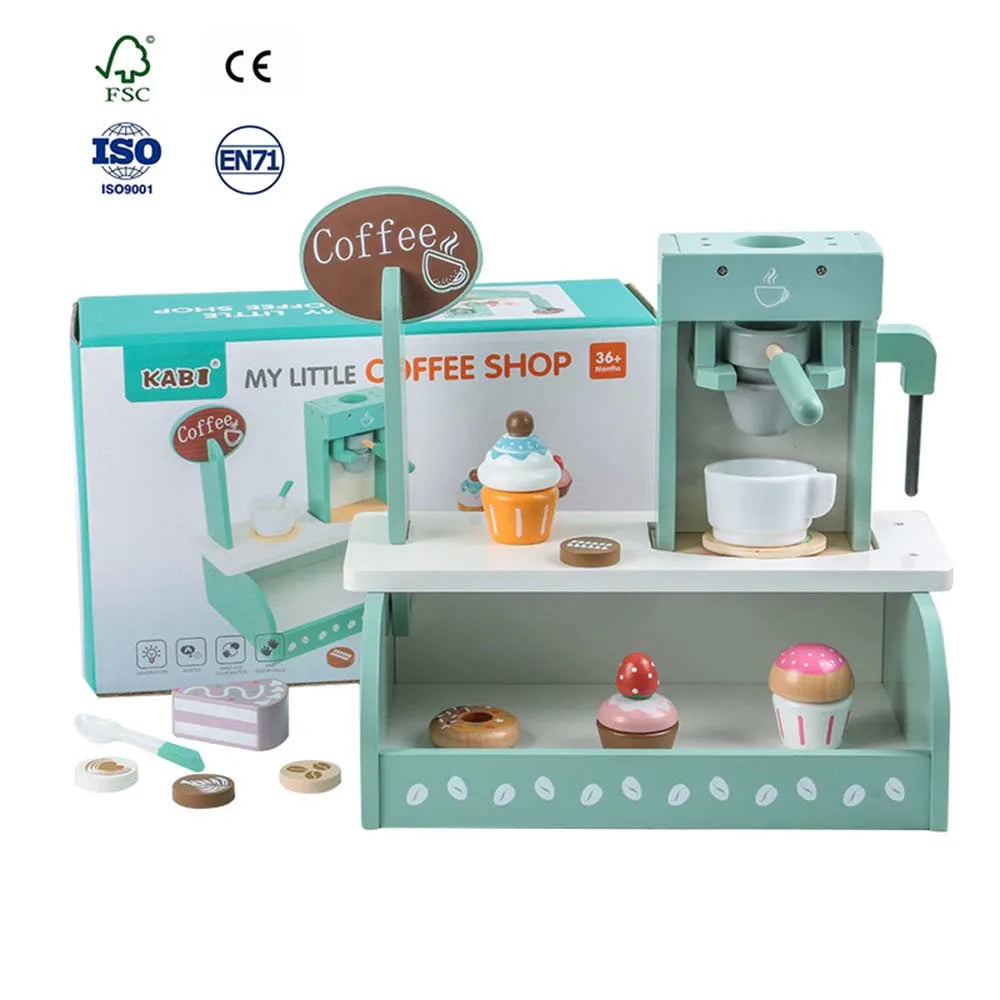 Children's Simulation Dessert Shop Ice Cream Ice Cream Tea Set Sales Shop Boys and Girls Play Home Wooden Toys