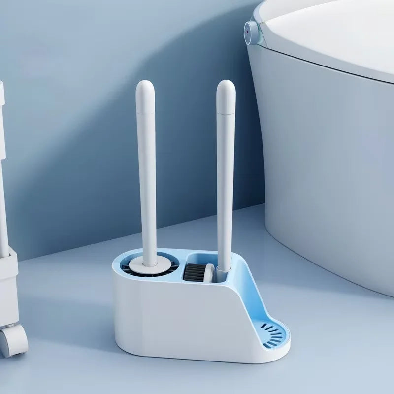 Hot Sale Household Wall Mounted Toilet Cleaning Brushes and Plunger Set No-drilling  for Bathroom