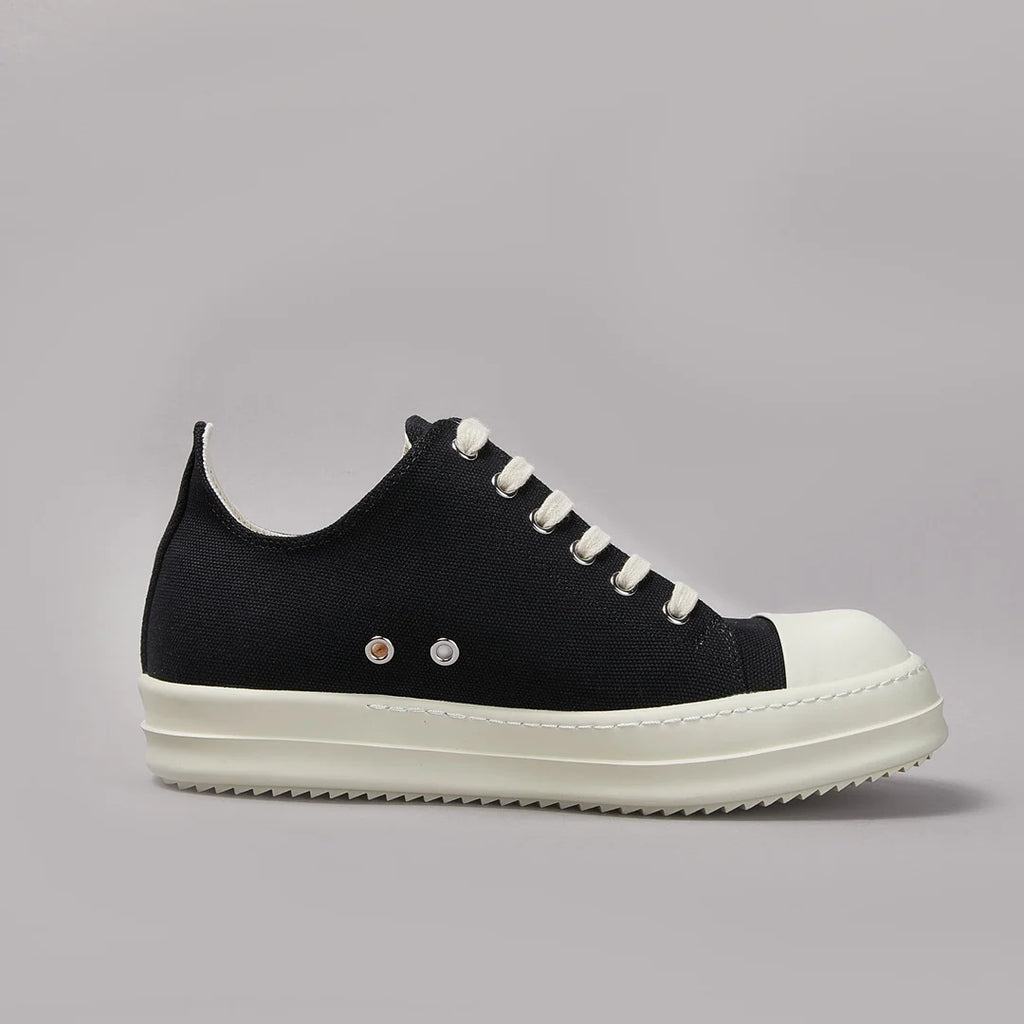 Designer Style Men's Canvas Shoes Couples Retro Low-top Board Shoes Hip Hop Sneakers Black