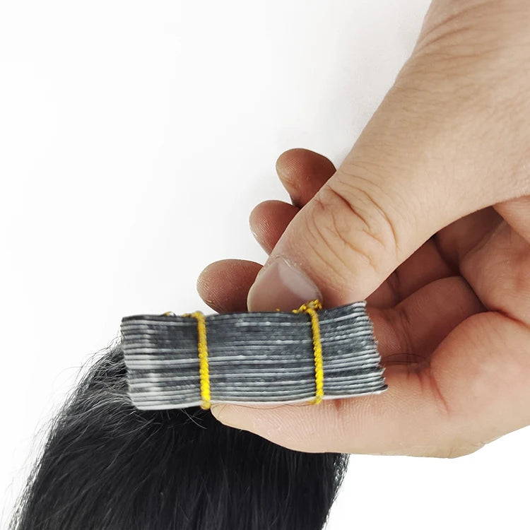 In Stock Tape in Hair Extensions Human 20 Inch Remy  Black Color Hair for Woman