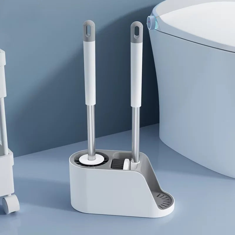 Hot Sale Household Wall Mounted Toilet Cleaning Brushes and Plunger Set No-drilling  for Bathroom