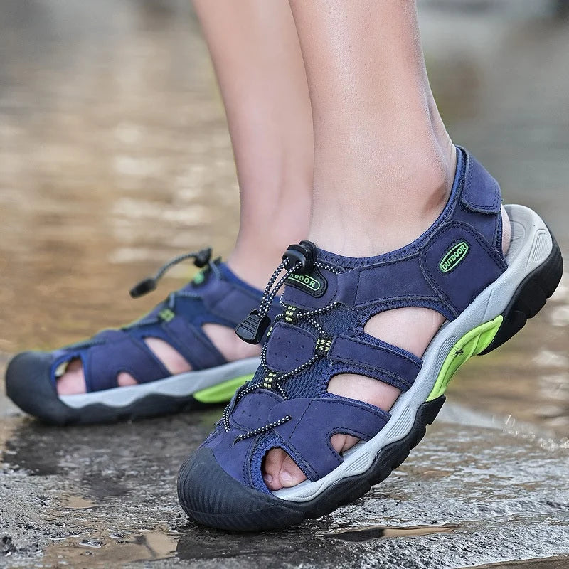 Y 38-48 Plus Size Summer Men's Sandals Outdoor River Tracing Casual Beach Shoes for Men