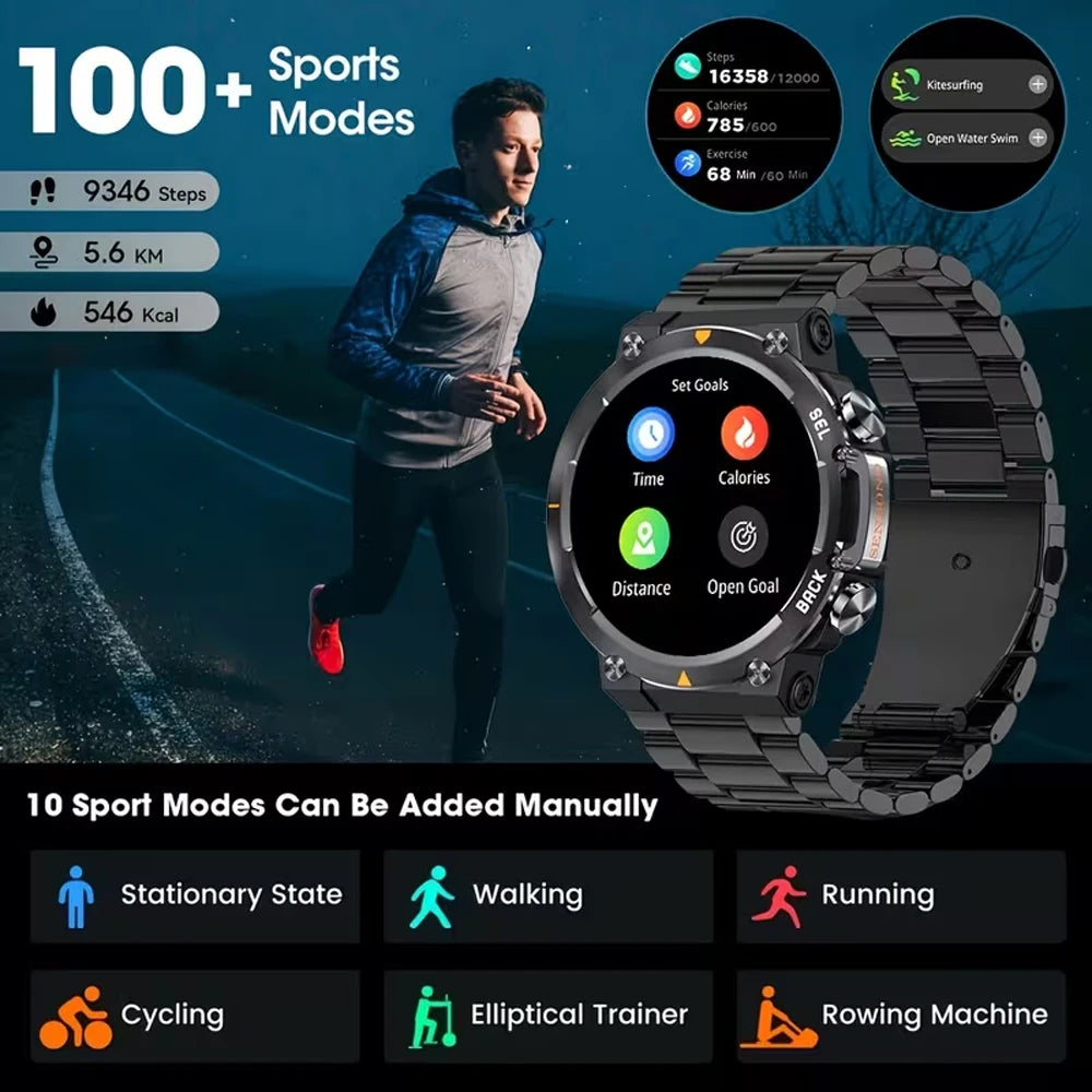 SENBONO MAX18 Outdoor Smartwatch 1.43-inch AMOLED Display Bluetooth Calling Fitness tracker Voice Assistant Men's Smartwatch