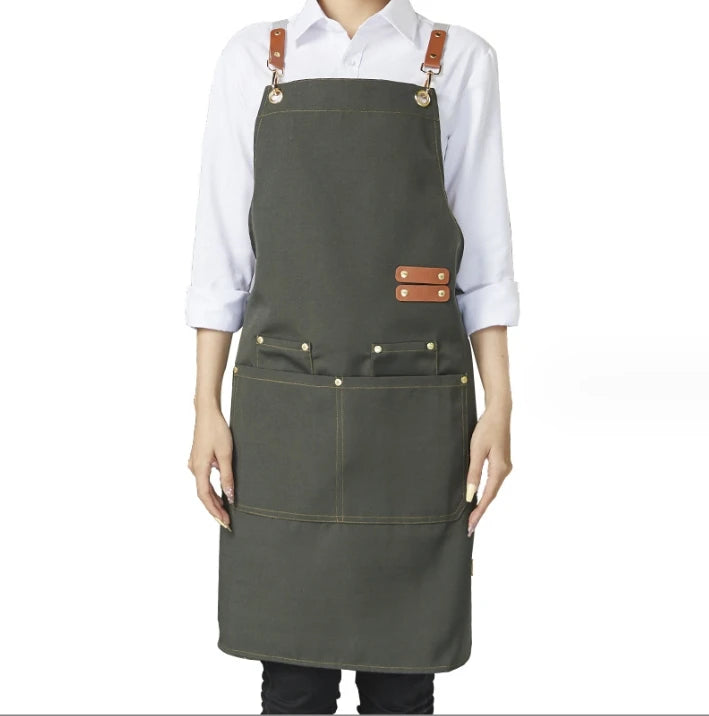 2026 Best Selling Wholesale Reusable Workwear Polyester Kitchen Apron Kit Oilproof Waterproof Pocket Adjustable Strap Custom