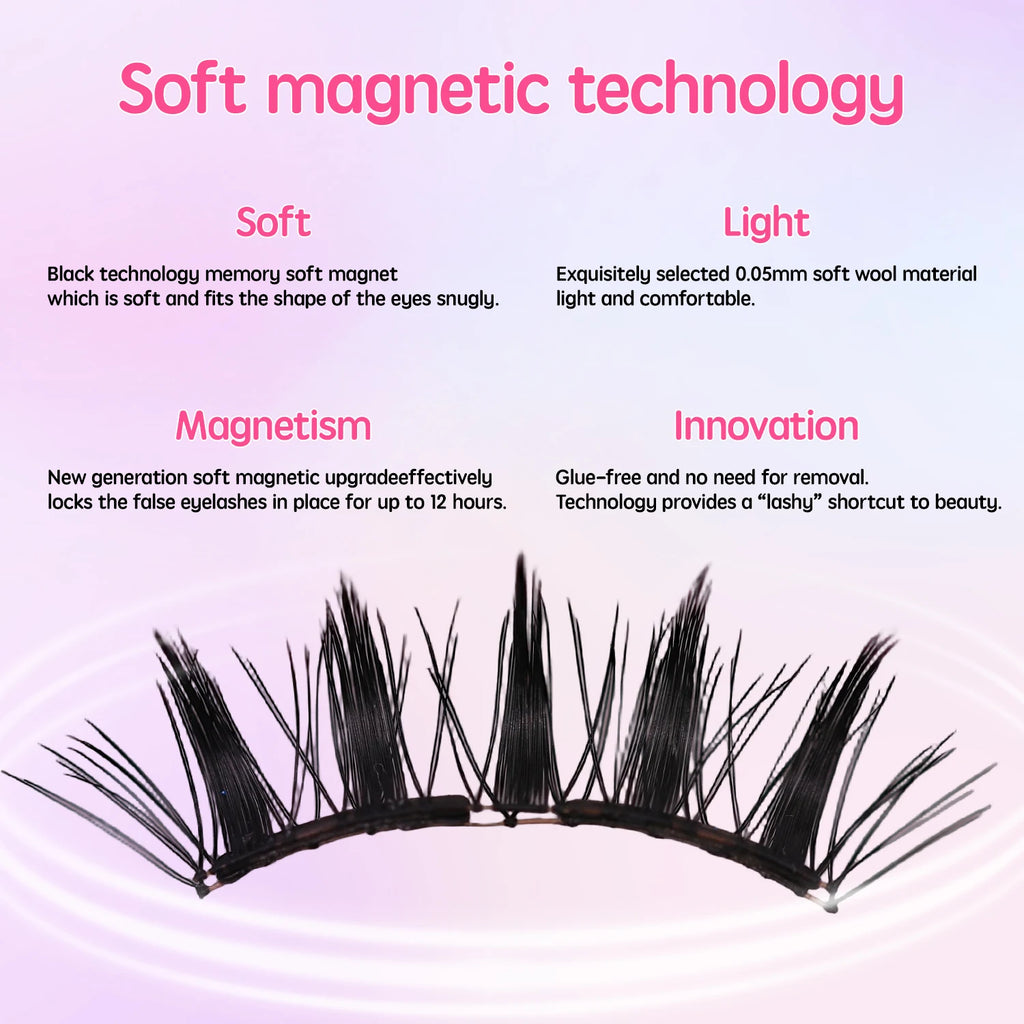Magnetic Lashes Set Complete Natural Look Hypoallergenic Reusable Magnetic Eyeliner
