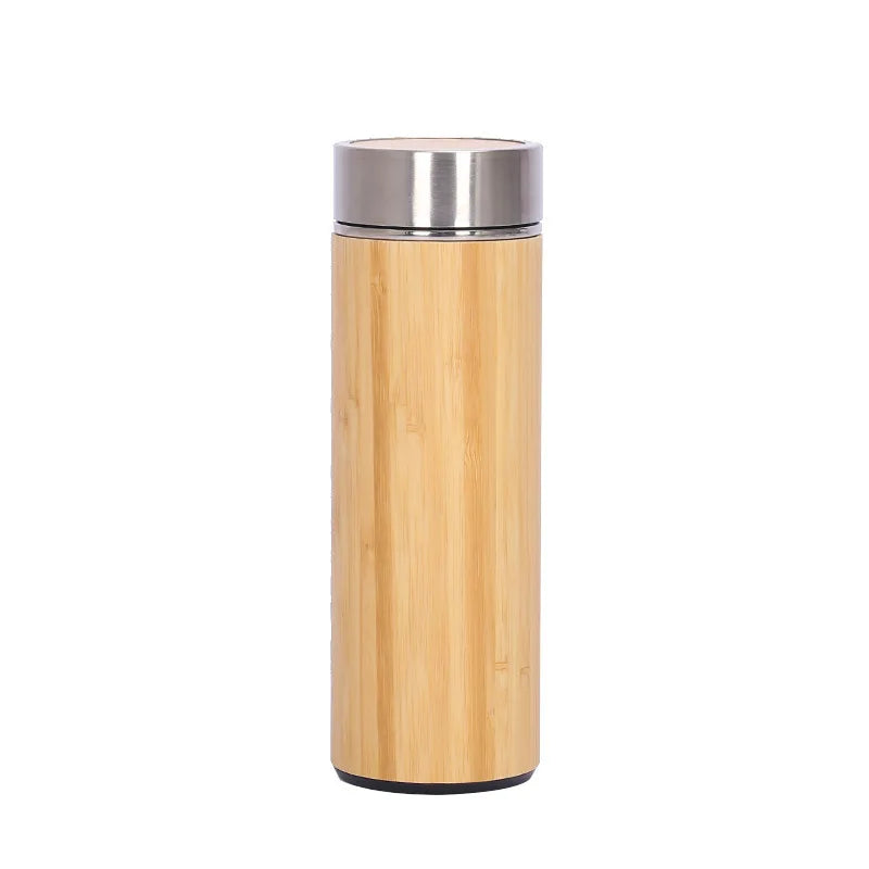 Eco Friendly Vacuum Insulated Travel Mug Coffee Mug 18/8 Stainless Steel Double Wall Bamboo Stainless Steel+bamboo Mugs with Lid