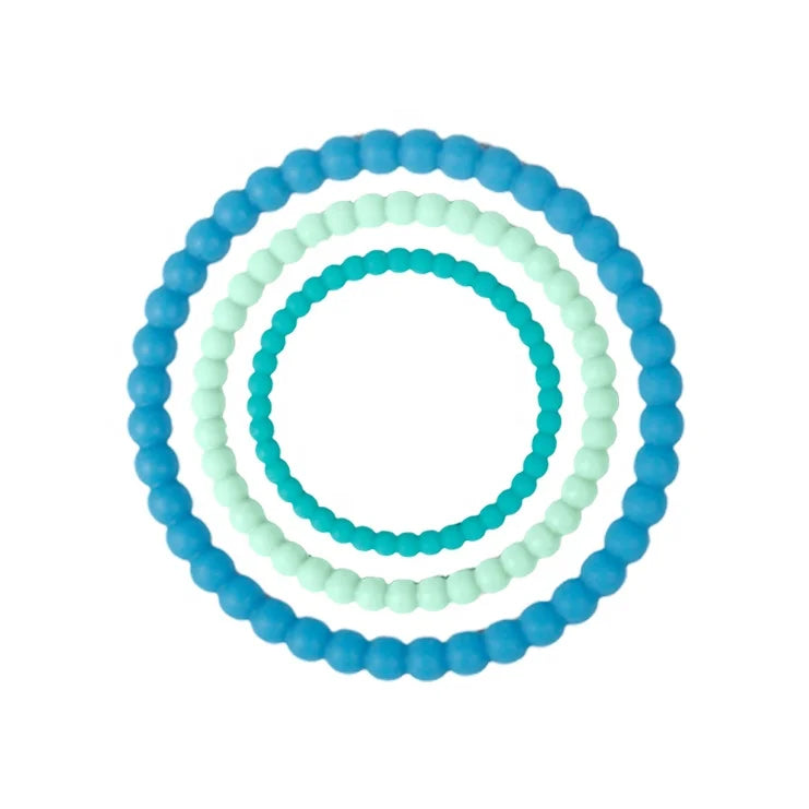 New Design 50 mm Beaded  Bangle Bracelet Stackable Silicone Bracelet