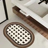 Custom Fast Water Drying Cushioned PET Friendly Bath Mat Super Absorbent Non-Slip Rubber Plaid Pattern Home Hotel Bathroom Use