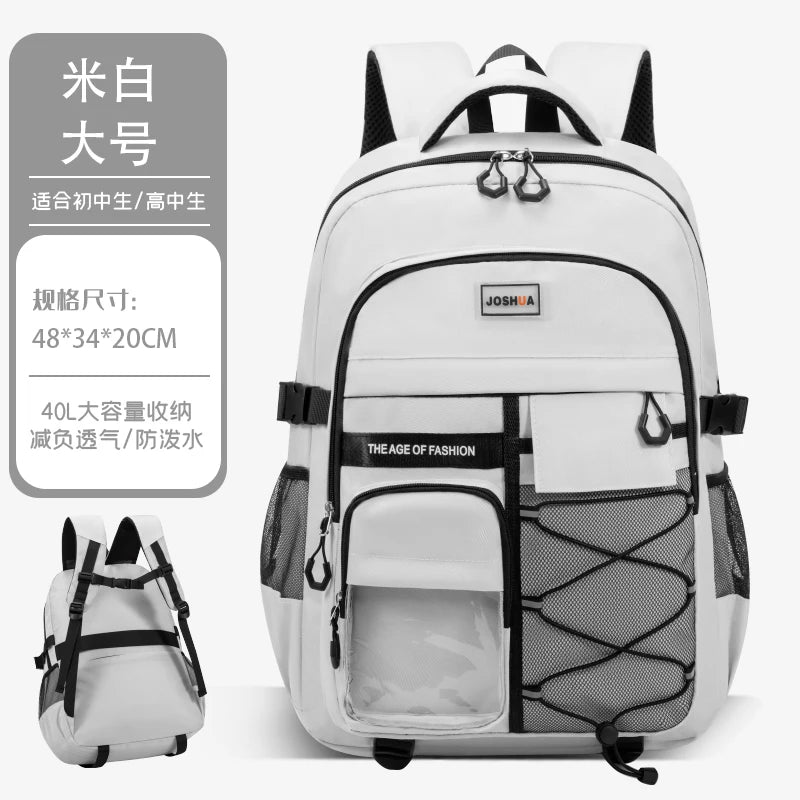 18 Inches Big Capacity School Bags Mochilas Escolares Teen Backpack for Boys Girls High School Students Backpack to School