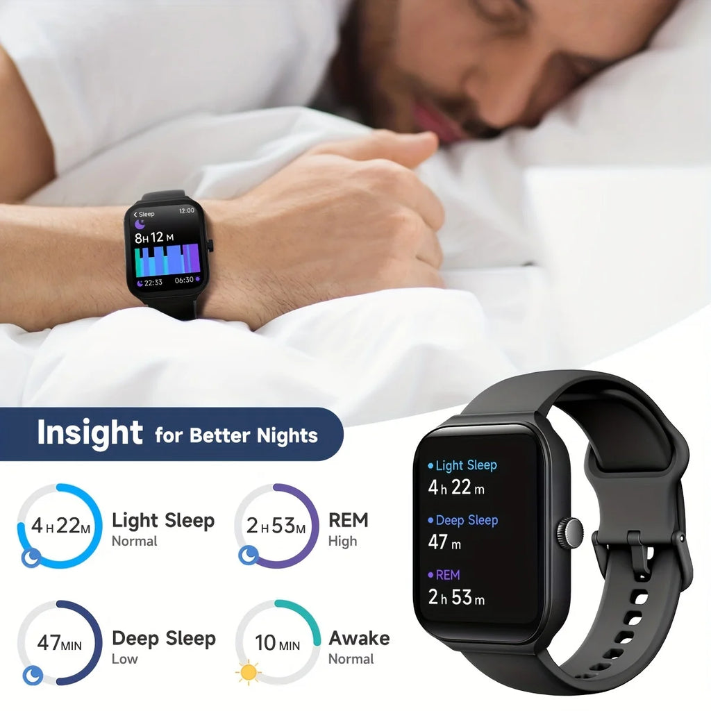 Smart Watch with Wireless Calling,1.83-Inch Full Touchscreen Wireless Smart Watch, Men and Women Smartwatch Answer Make Calls