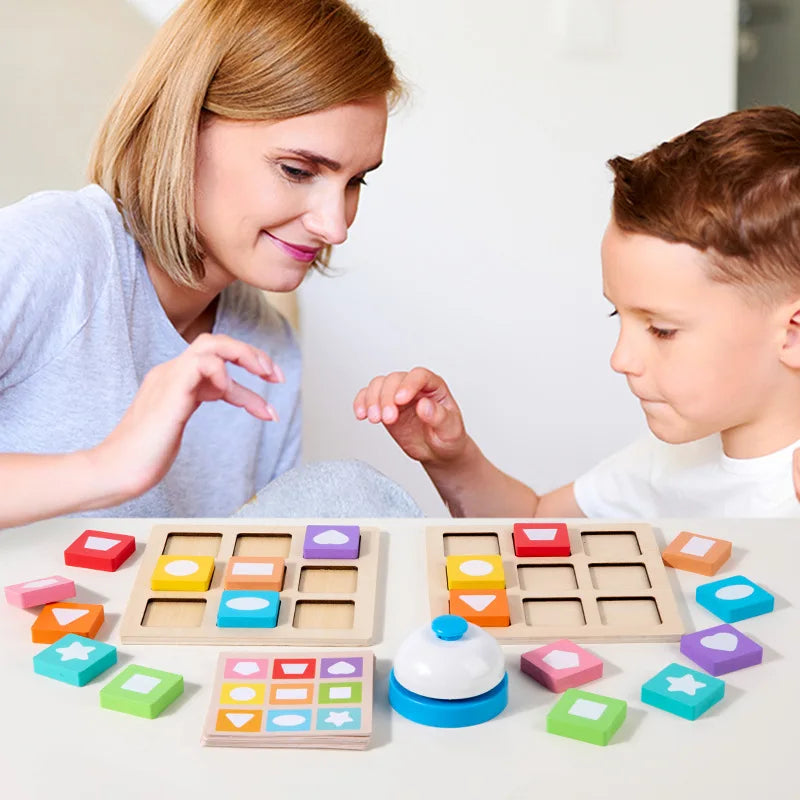Educational Animal Shape Battle Game Montessori Cognitive Toys for Children Memory Toys Kids Early Learning Wooden Puzzle