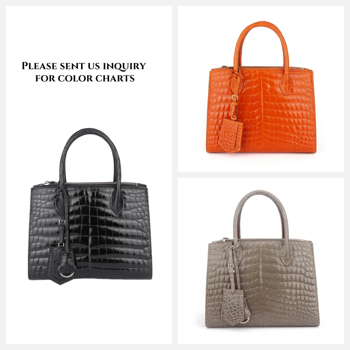 2024 Designer Classic Genuine Alligator Crocodile Leather Woman Handbags Famous Brands Crossbody Tote Hand Bags for Women