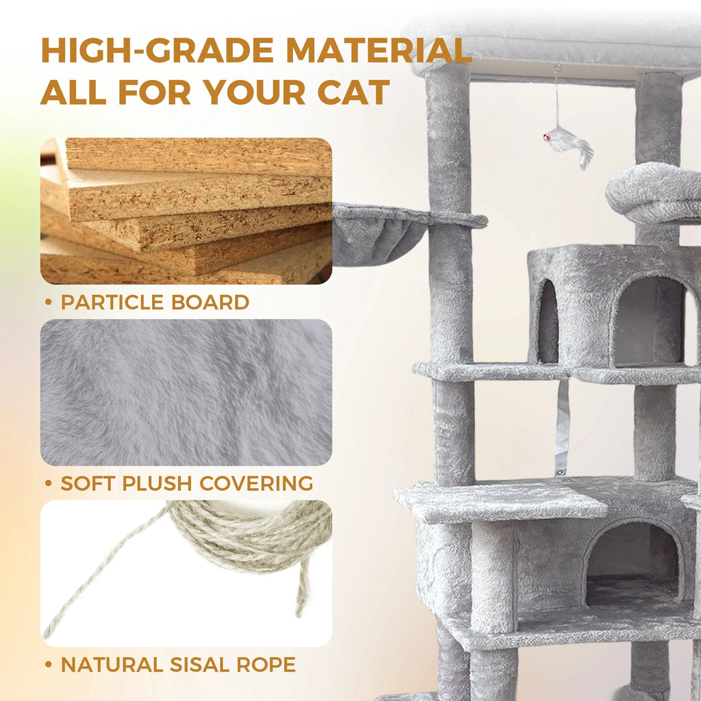 [New Arrivals] Cat Tree MDF Classic Large Perch Style Indoor Playground with Removable Washable Cushion Free Shipping to USA