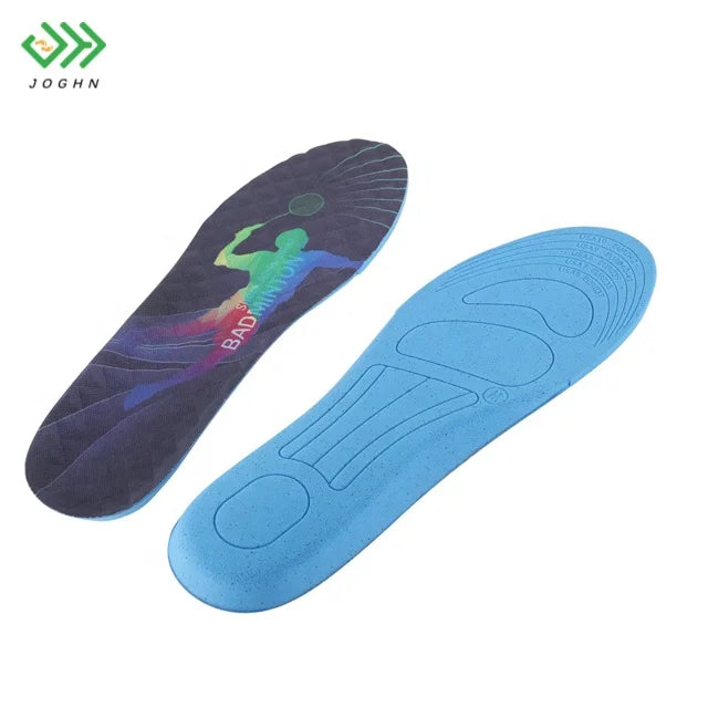 JOGHN Custom Material Non Slip Soft Shoe Insoles for Plantar Fasciitis Heel Cushion Pads Fabric Flat Feet Running Insoles