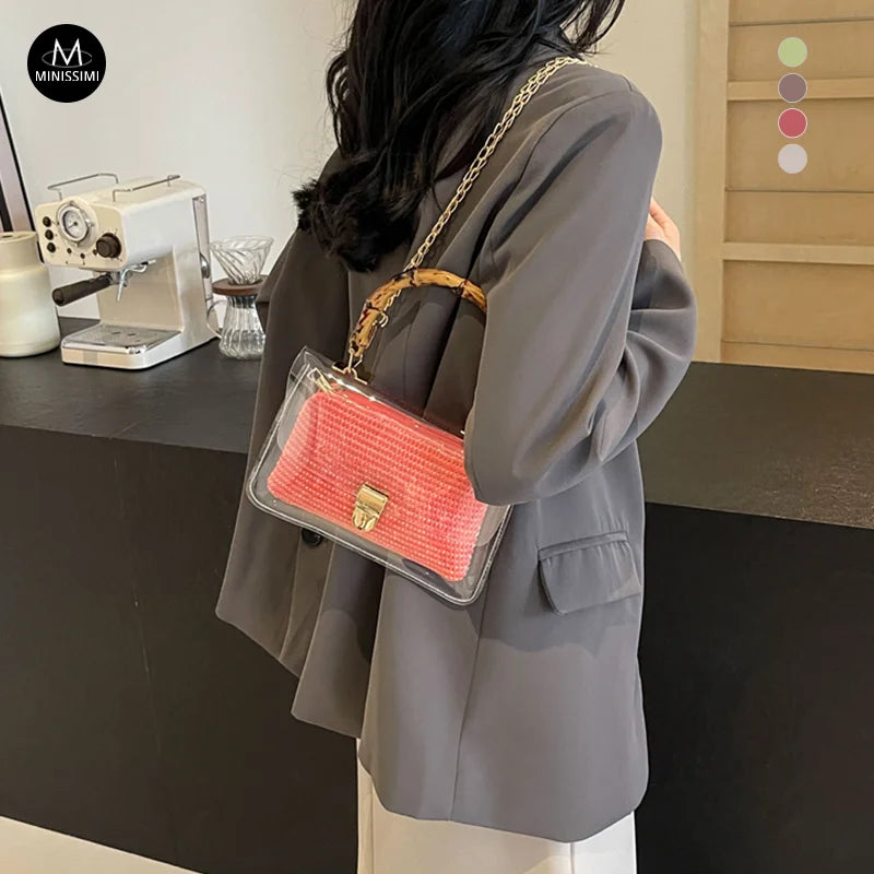 New Trendy Bolsos De Mujer Pvc Small Shoulder Bag Hand Bags Women's Purses for Ladies