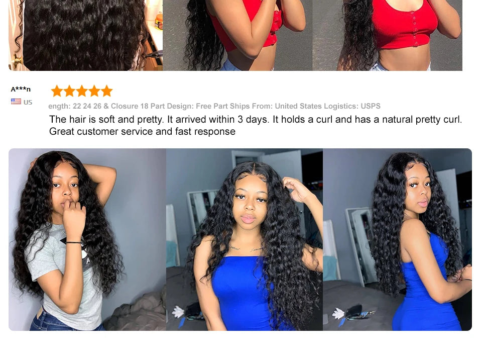 Ali Grace Hair Brazilian Loose Wave Bundles With Closure Transparent 100% Remy Hair 3 Bundles With 4x4 Lace Closure Middle/Free