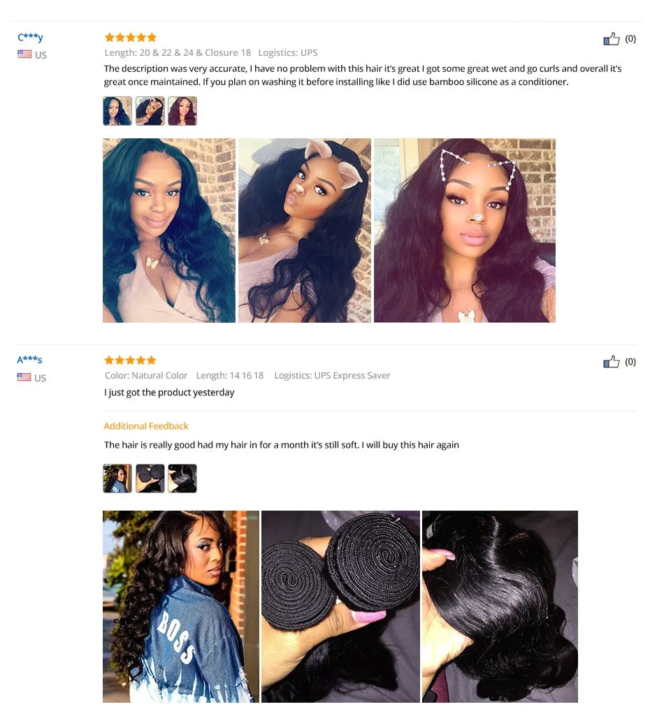 ISEE HAIR Peruvian Body Wave Virgin Hair Extension 100% Unprocessed Human Hair Bundles No Tangle Nature Color