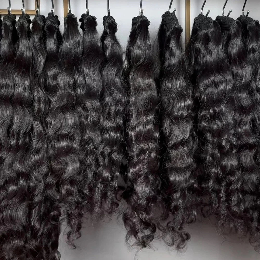 Wholesale Burmese Raw Kinky Curly Hair Weave Bundles No Chemical Unprocessed Raw Hair Loose Deep Water Wave Human Hair Bundles