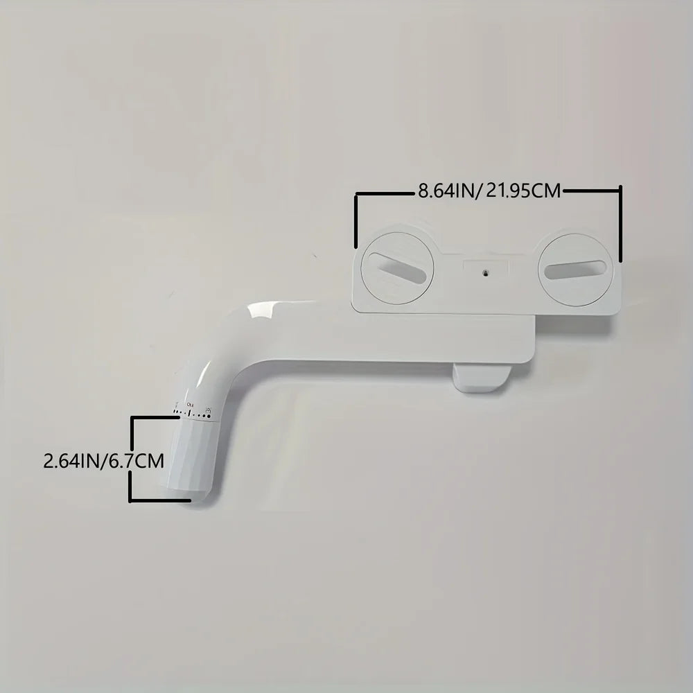 Ultra-Slim ABS Toilet Bidet Attachment Non-Electric Adjustable Water Pressure Front and Rear Wash Sprayer for Bathroom