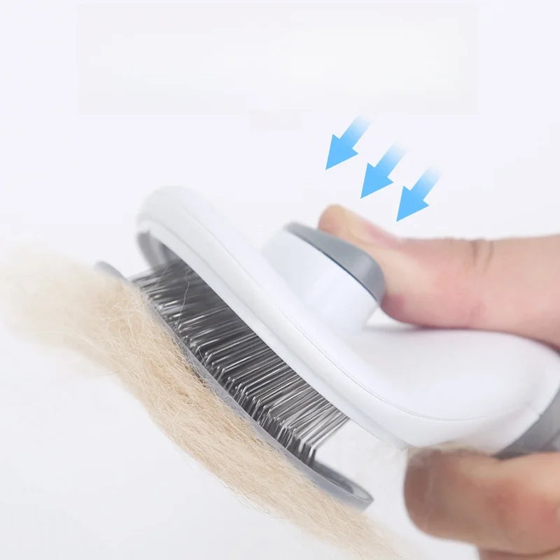 Hot Selling Self-Cleaning Pet Comb Stainless Steel and Plastic for Dogs and Cats Flea Comb From Suzhou