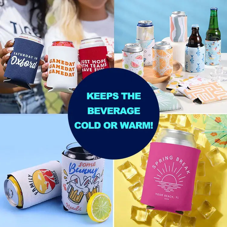 Foldable Custom Beach BBQ Insulated Blank Reusable Neoprene Beer Drink Coozy Cozy Christmas Gift 330ml 12oz Beverage Can Cooler