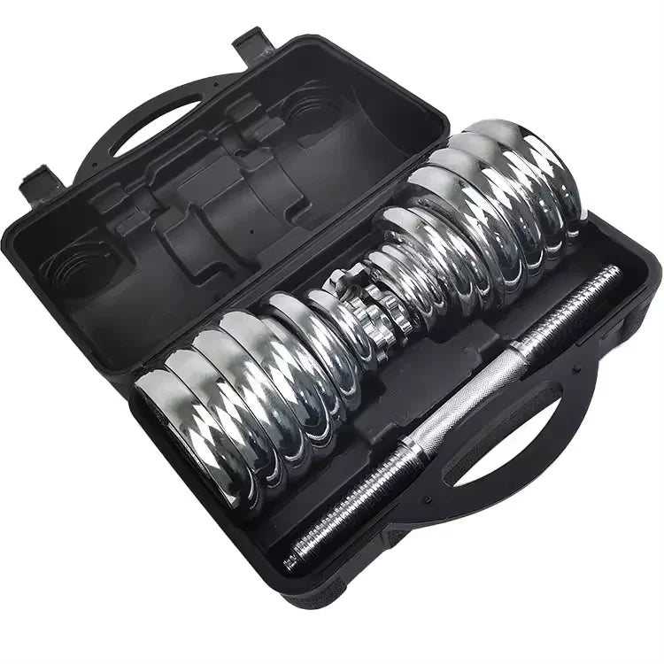 Hot Sale Cheap Gym Home Fitness 10/15/20/25/30/35/40/45/50KG Electroplate Cast Iron Weights Adjustable Dumbbell Set