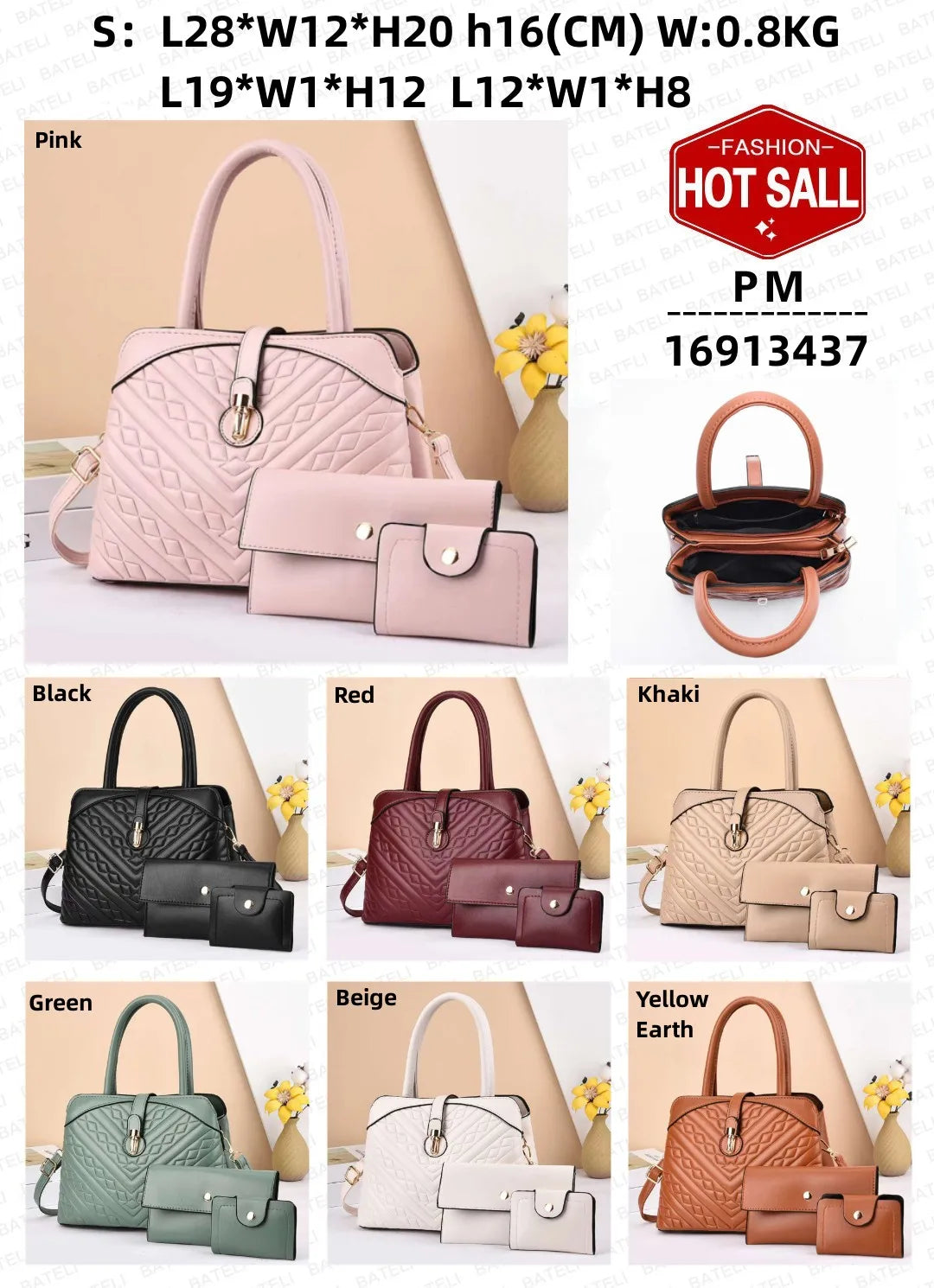 2024 New Texture Pattern High Capacity Fashion Trend Messenger Bags Luxury Women's Bags Womens Handbags Tote Bag Handbag Set