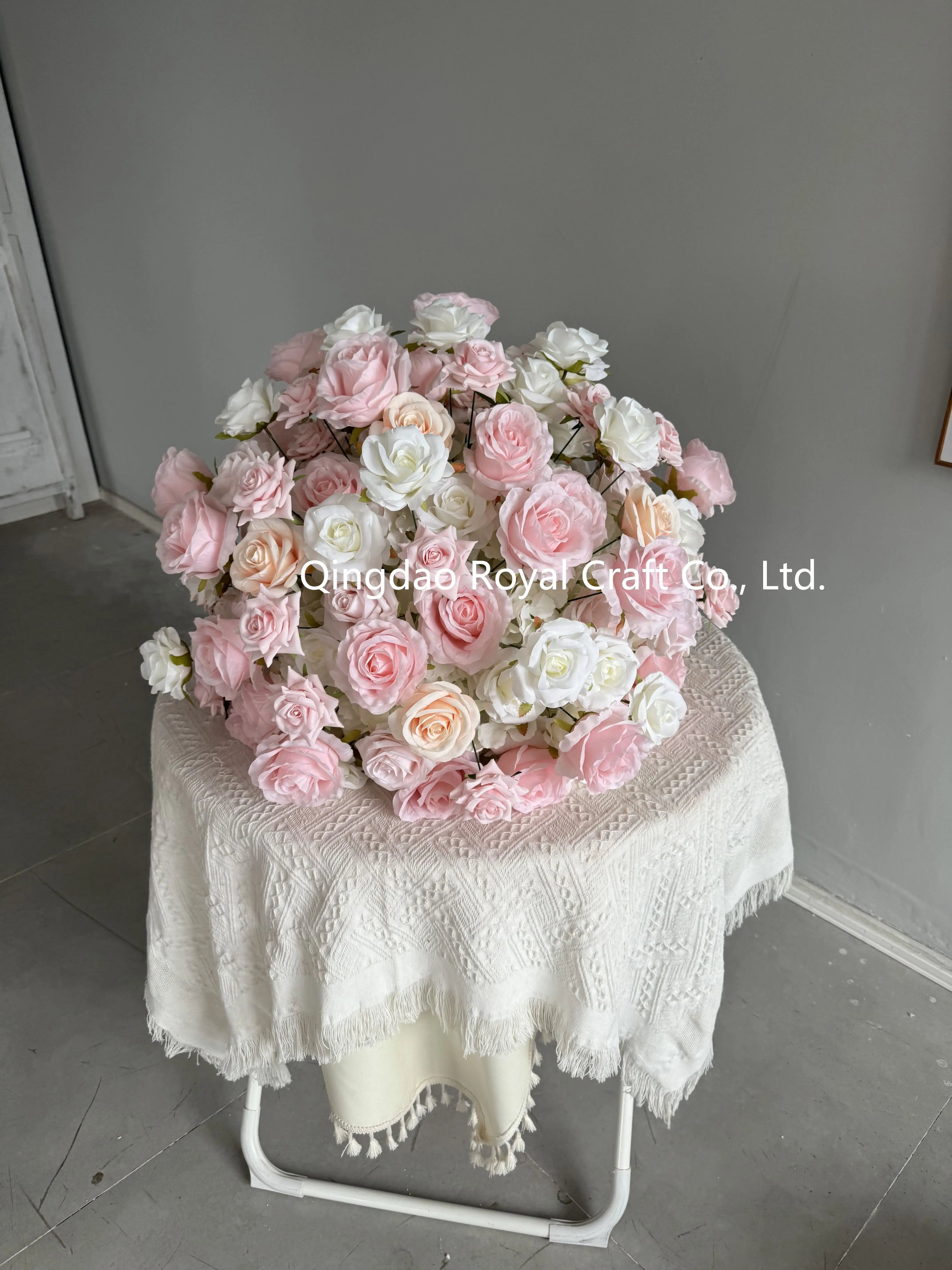 Luxury Wedding Table Candelabra Flower Centerpieces Artificial Flower Arrangement Ball for Display Drops