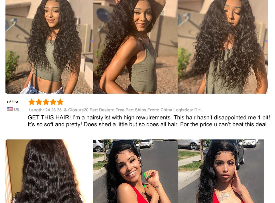 Ali Grace Hair Loose Wave Bundles with Frontal 13x4 Brazilian Hair Loose Wave 3 Bundles with Closure Ear to Ear Lace Frontal