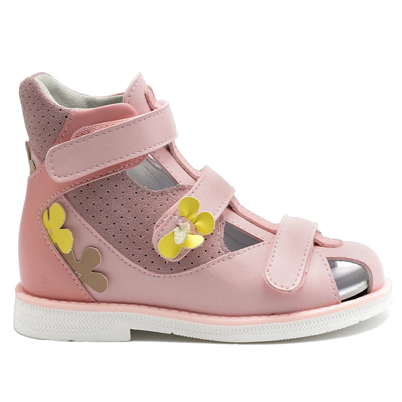 Princepard Pink Fashion Girls Thomas Sole Orthopedic Arch Support Sandals for Flatfoot & Clubfoot Correction Summer Kids Shoes